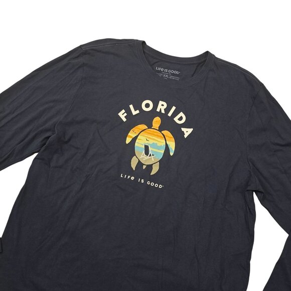 Life Is Good Crusher Tee Florida Sea Turtle Design Mens Long Sleeve T-Shirt XX-L - Picture 1 of 6